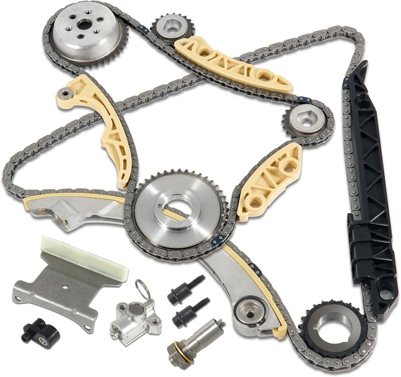 TEMSONE 94201S Timing Chain Kit with Tensioner Guide Rail Crank Sprocket Shaft Sprocket Compatible with Chevy Malibu Equinox Buick LaCrosse L4 2.0L 2.2L 2.4L - Image 1